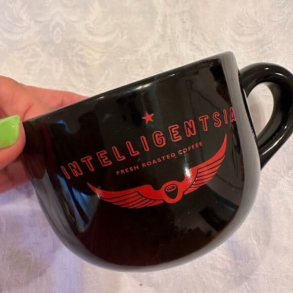 Coffee Mug Intelligentsia Big Bowl Ceramic Heavy Black Red - Picture 1 of 7